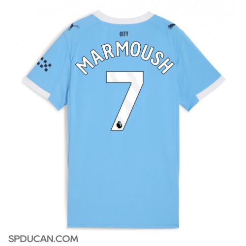 Zenski Nogometni Dres Manchester City Omar Marmoush #7 Domaci 2025-26 Kratak Rukav